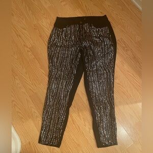 Ashley Stewart Navy Blue Jean Pants with Blue and Silver Sequins